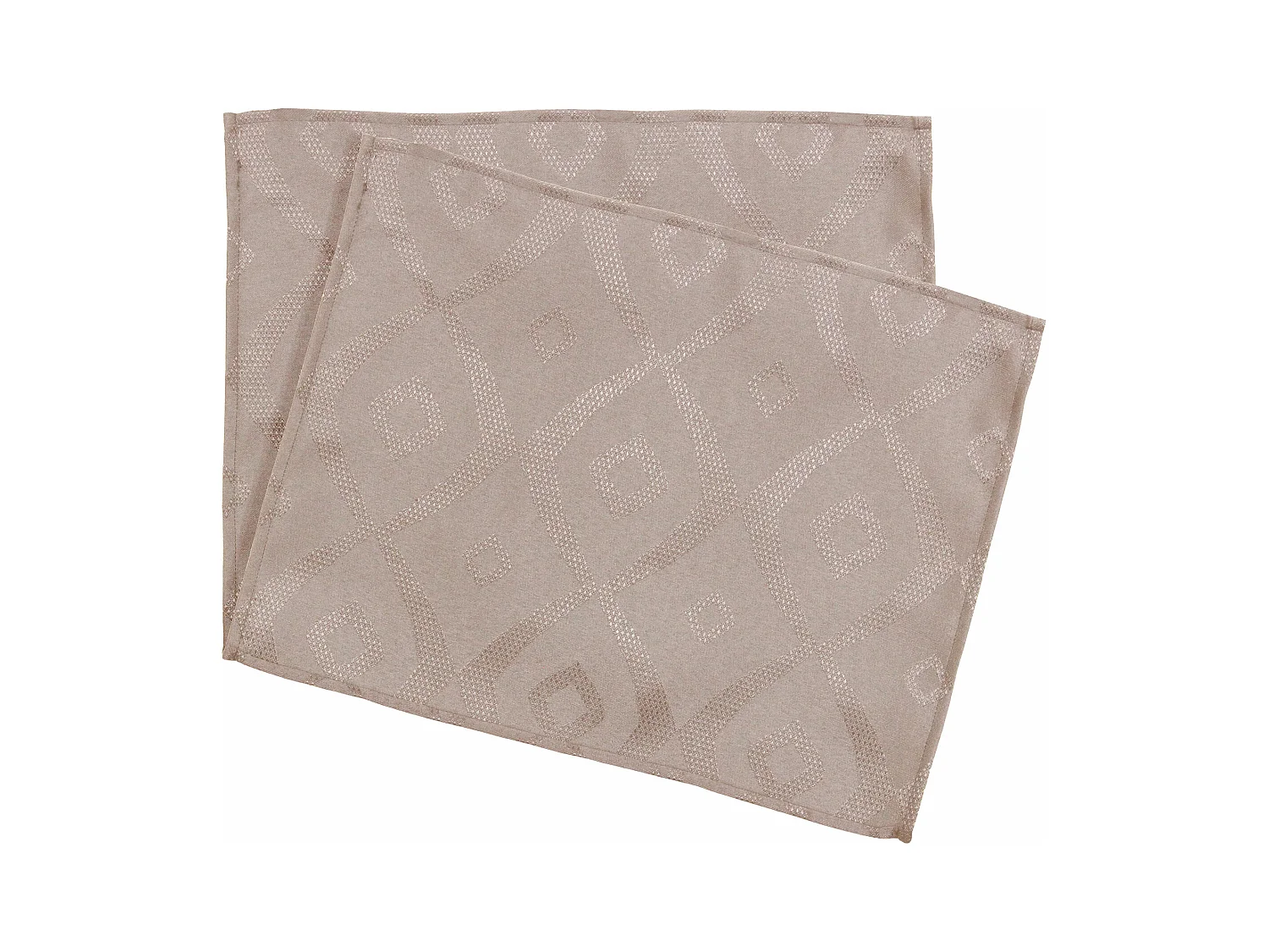 Lot de 2 sets de table 35x45 cm Jacquard 100% polyester BRUNCH taupe