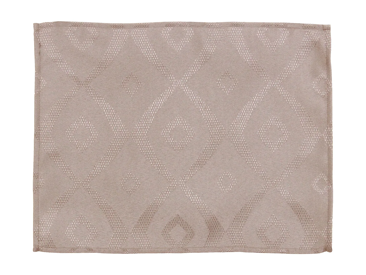 Lot de 2 sets de table 35x45 cm Jacquard 100% polyester BRUNCH taupe