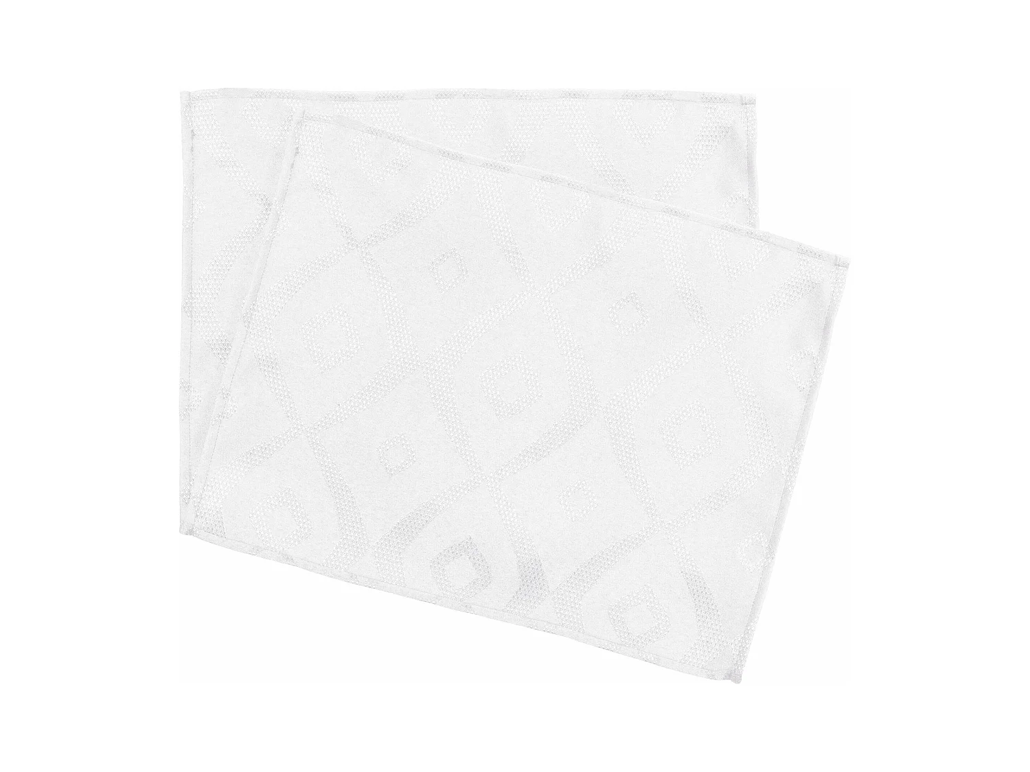 Lot de 2 sets de table 35x45 cm Jacquard 100% polyester BRUNCH blanc