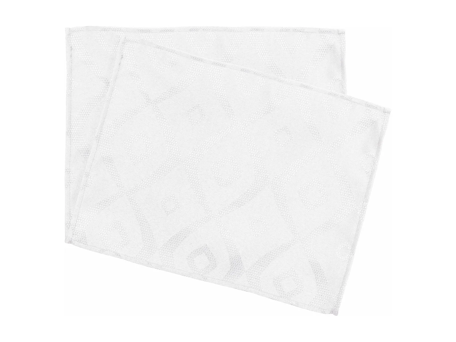 Lot de 2 sets de table 35x45 cm Jacquard 100% polyester BRUNCH blanc