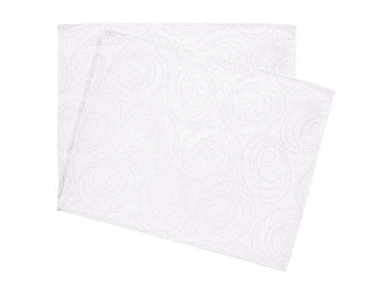 Lot de 2 sets de table 35x45 cm Jacquard coton SPIRALE blanc