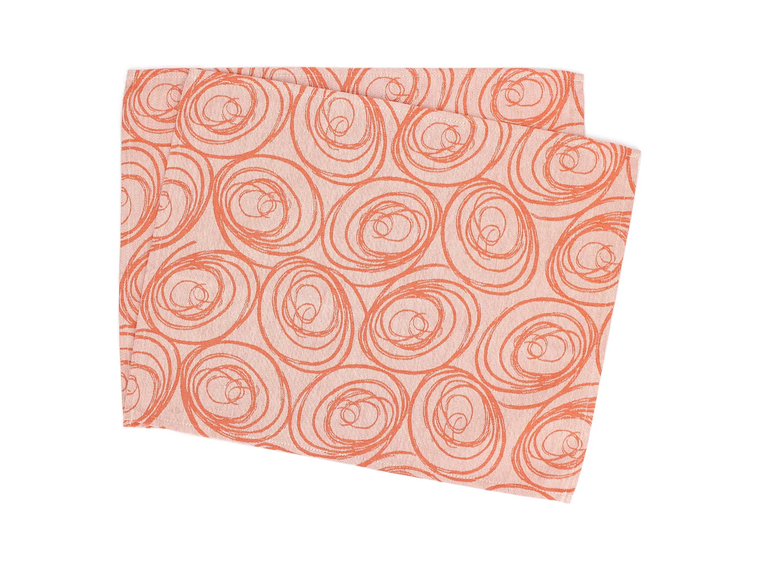 Lot de 2 sets de table 35x45 cm Jacquard coton SPIRALE orange papaye