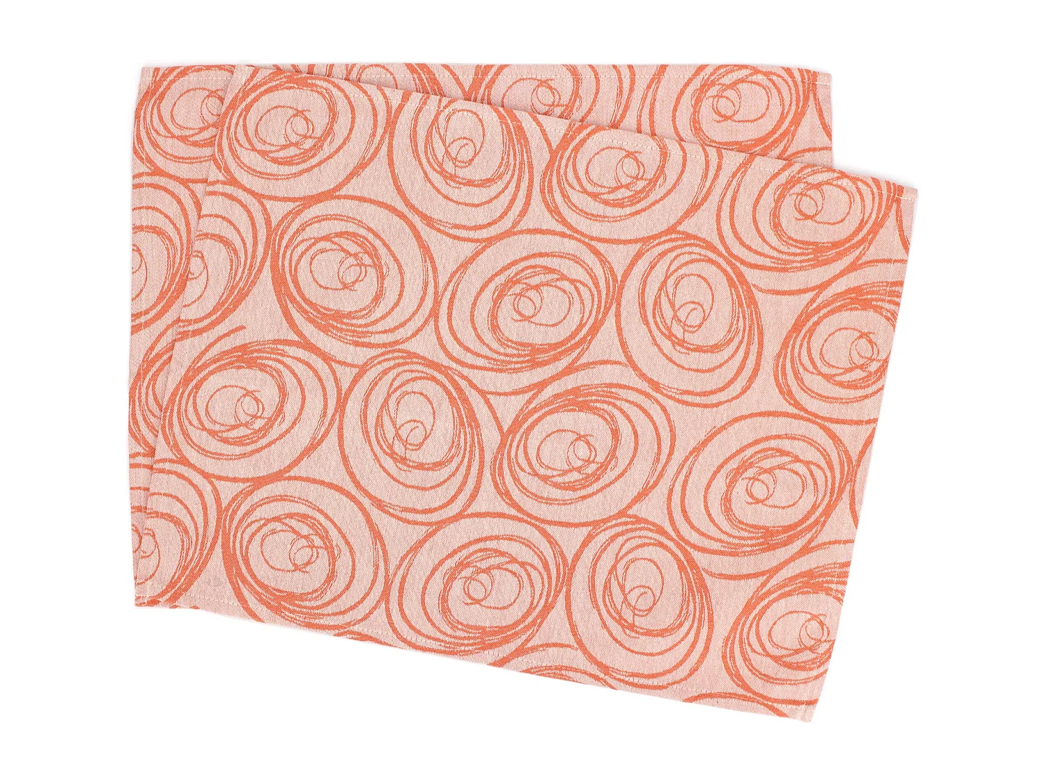 Lot de 2 sets de table 35x45 cm Jacquard coton SPIRALE orange papaye