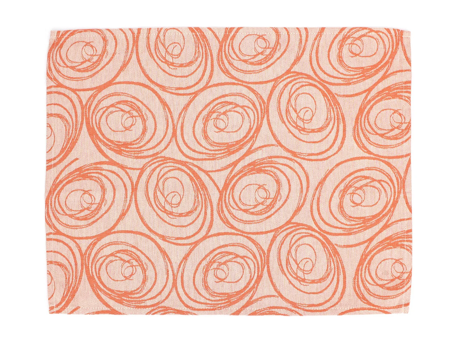 Lot de 2 sets de table 35x45 cm Jacquard coton SPIRALE orange papaye