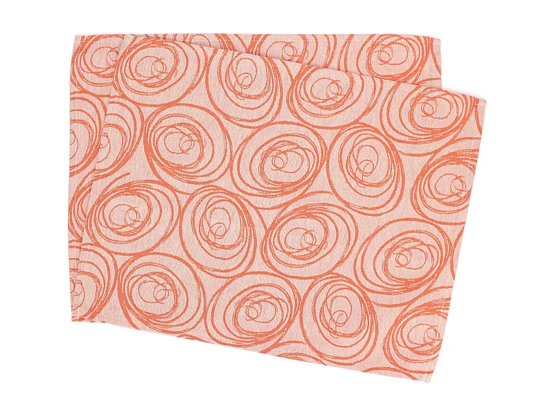 Lot de 2 sets de table 35x45 cm Jacquard coton SPIRALE orange papaye
