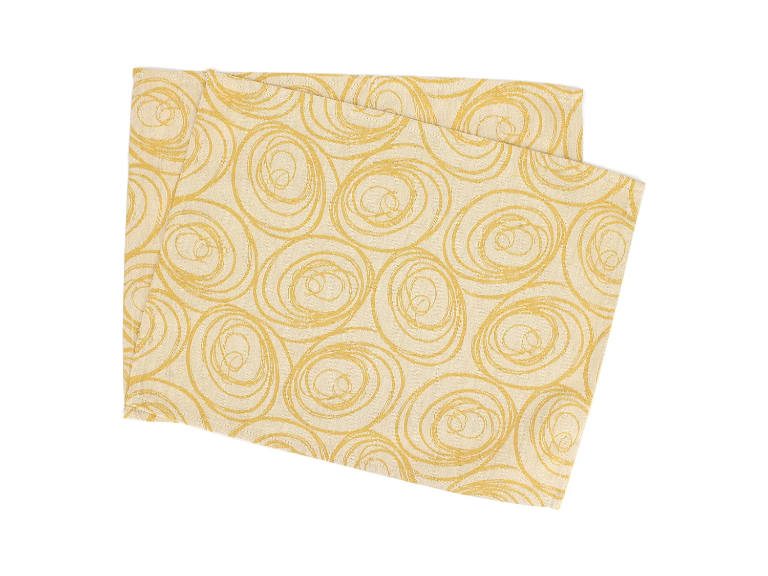 Lot de 2 sets de table 35x45 cm Jacquard coton SPIRALE jaune citron