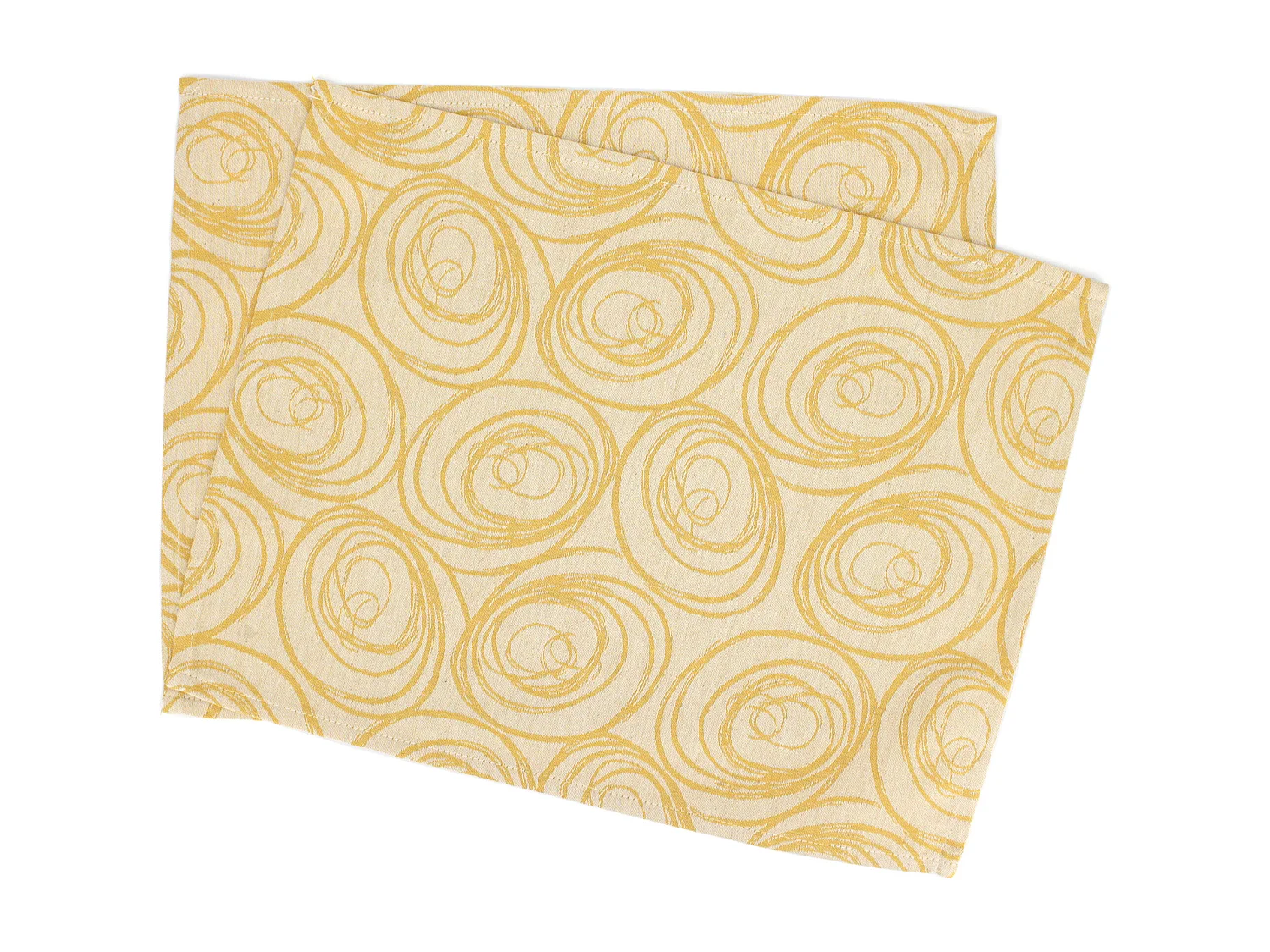 Lot de 2 sets de table 35x45 cm Jacquard coton SPIRALE jaune citron