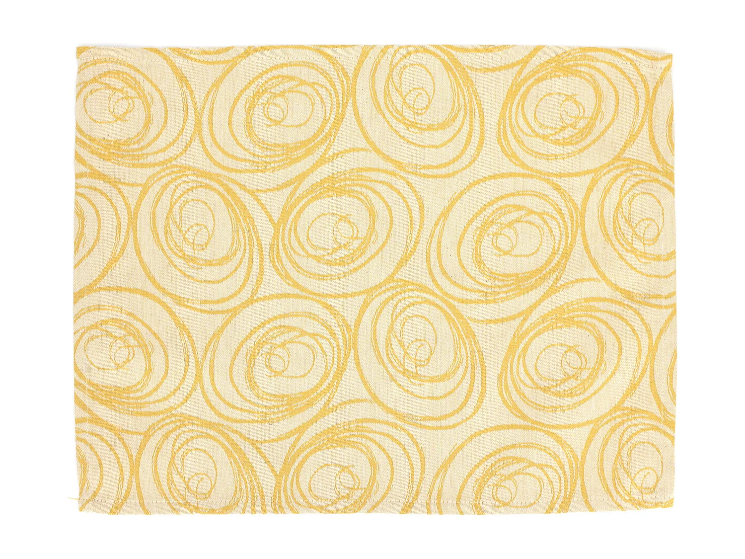 Lot de 2 sets de table 35x45 cm Jacquard coton SPIRALE jaune citron