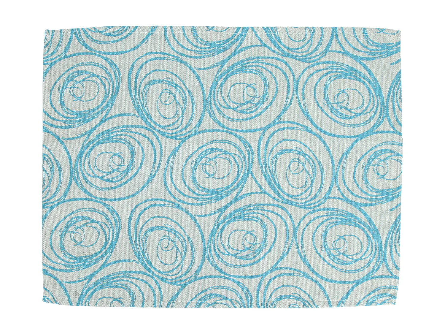 Lot de 2 sets de table 35x45 cm Jacquard coton SPIRALE bleu turquoise