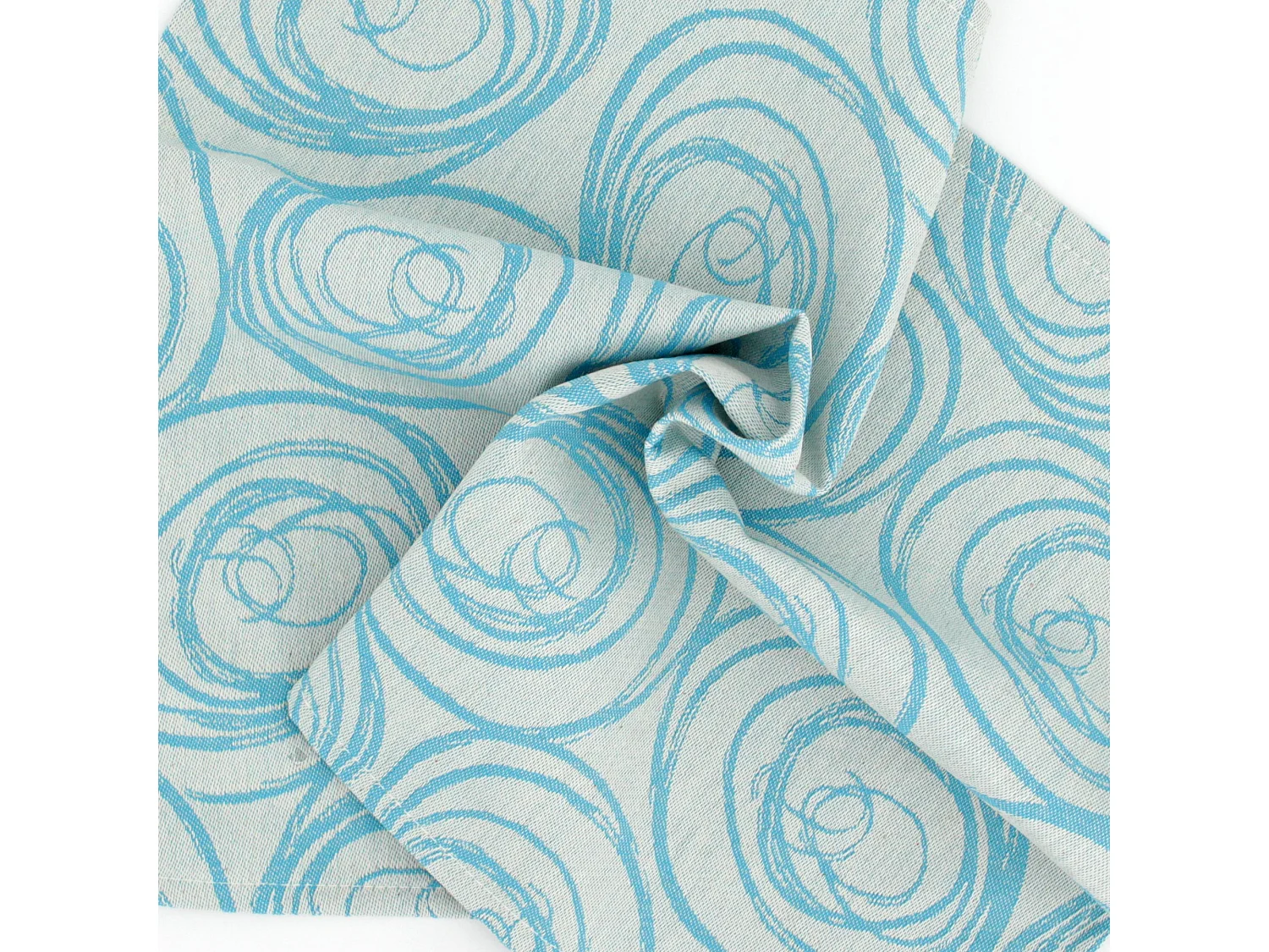 Lot de 2 sets de table 35x45 cm Jacquard coton SPIRALE bleu turquoise