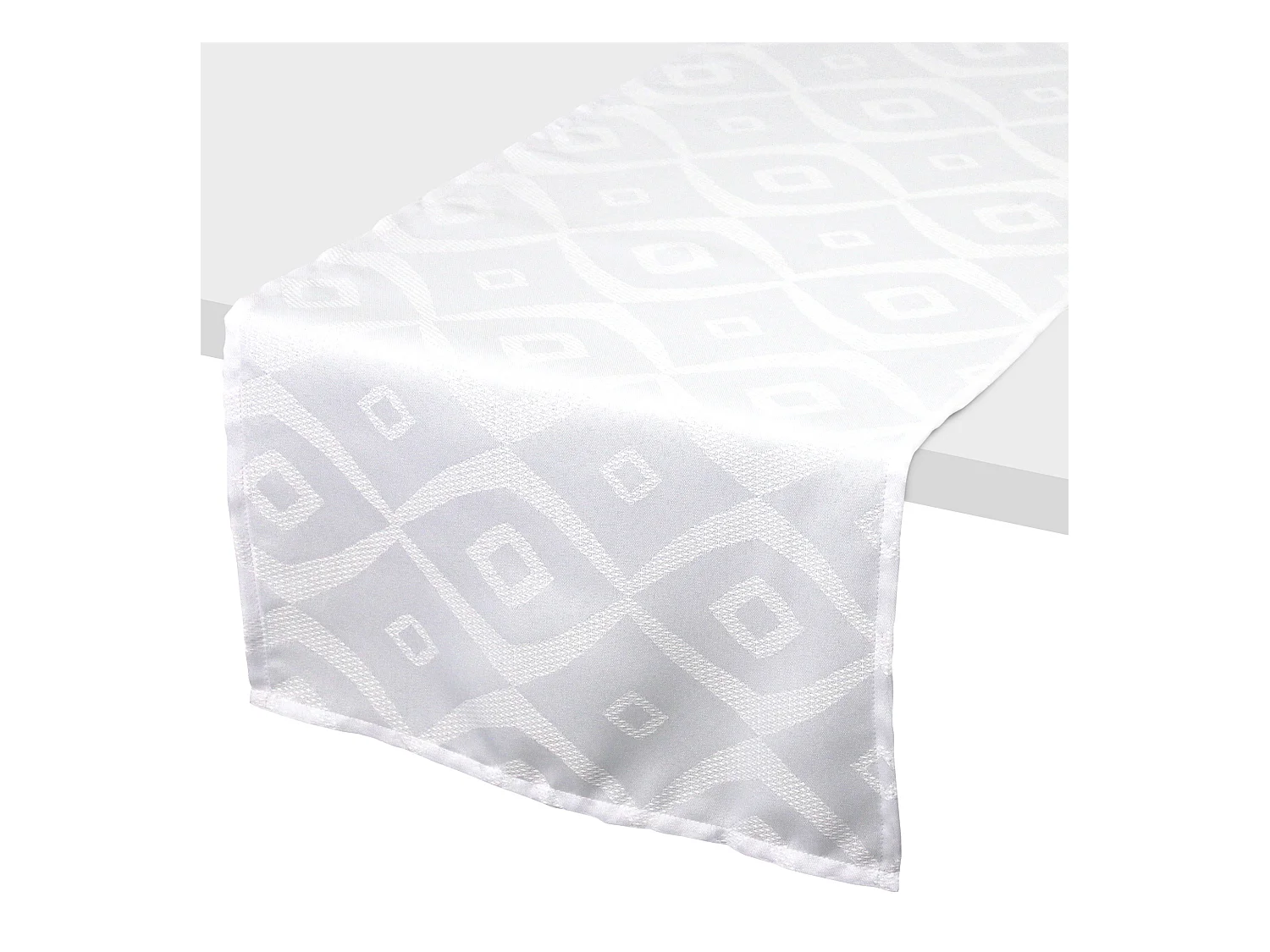 Chemin de table 45x150 cm Jacquard 100% polyester BRUNCH blanc