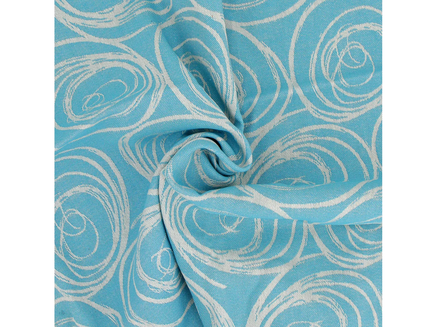 Chemin de table 45x150 cm Jacquard coton SPIRALE bleu turquoise