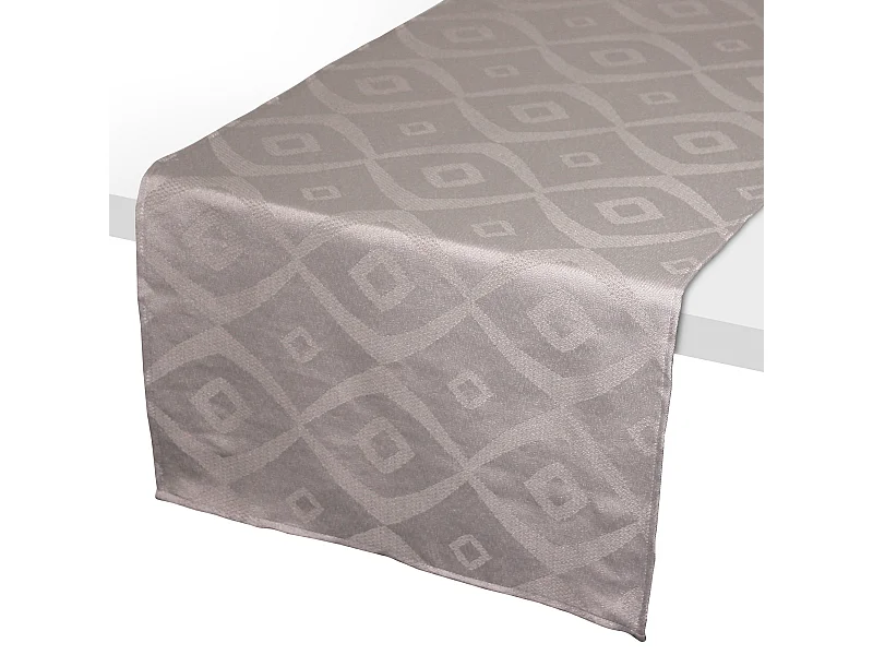 Chemin de table 45x150 cm Jacquard 100% polyester BRUNCH taupe