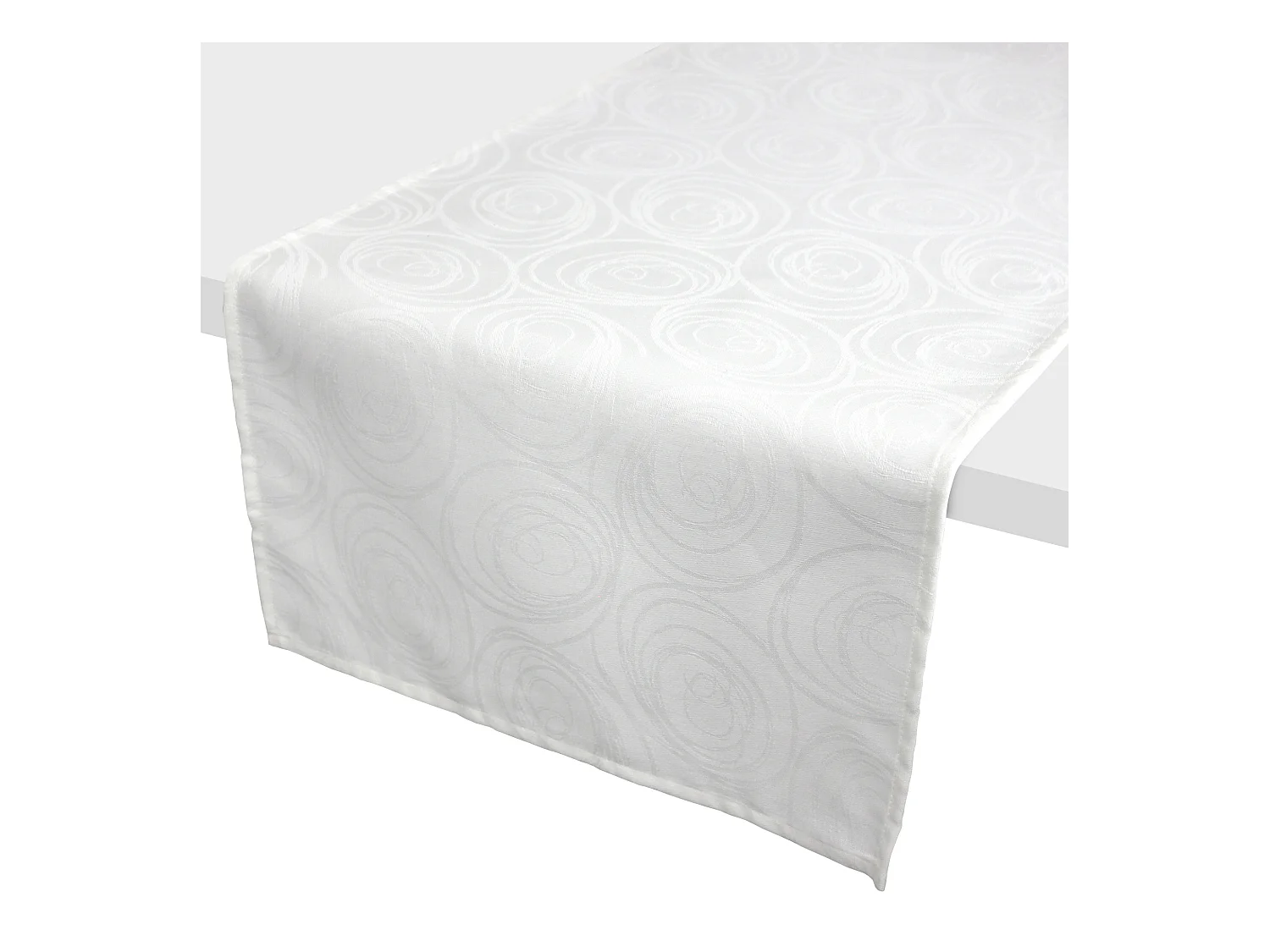 Chemin de table 45x150 cm Jacquard coton SPIRALE blanc
