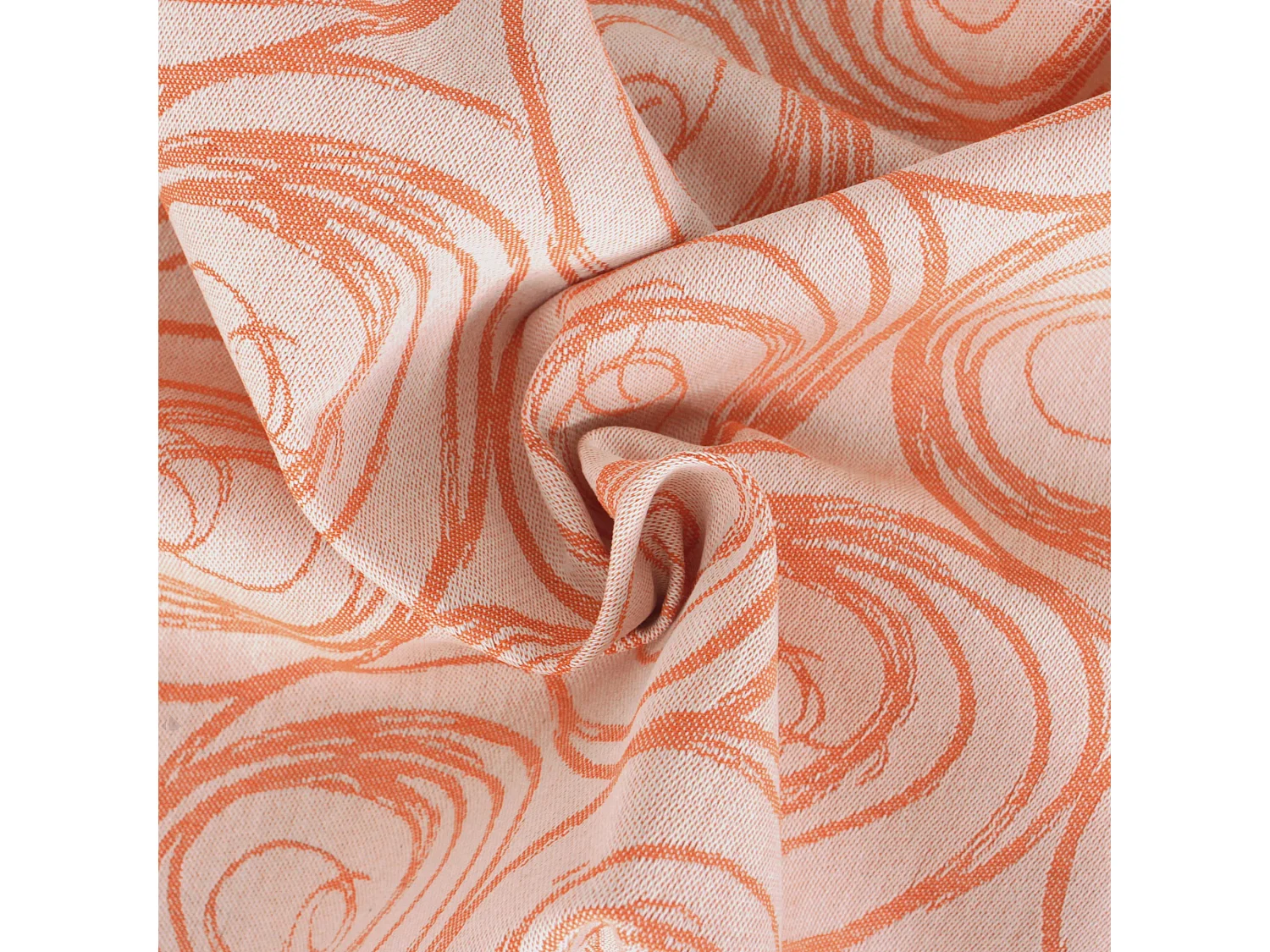 Chemin de table 45x150 cm Jacquard coton SPIRALE orange papaye