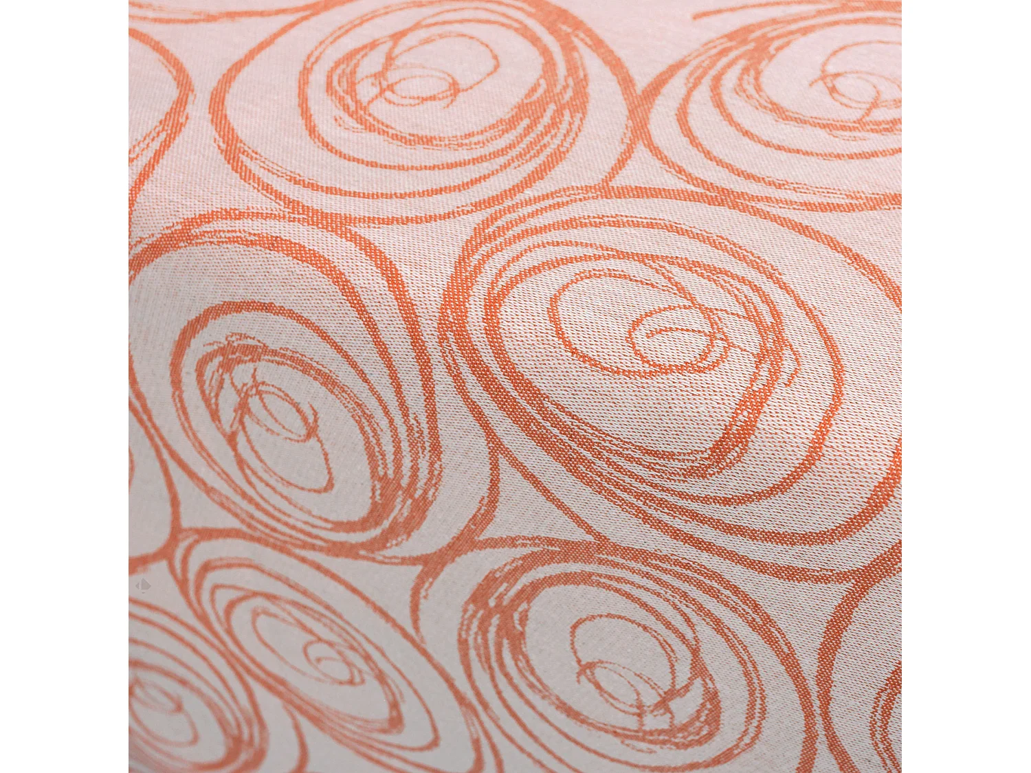 Chemin de table 45x150 cm Jacquard coton SPIRALE orange papaye