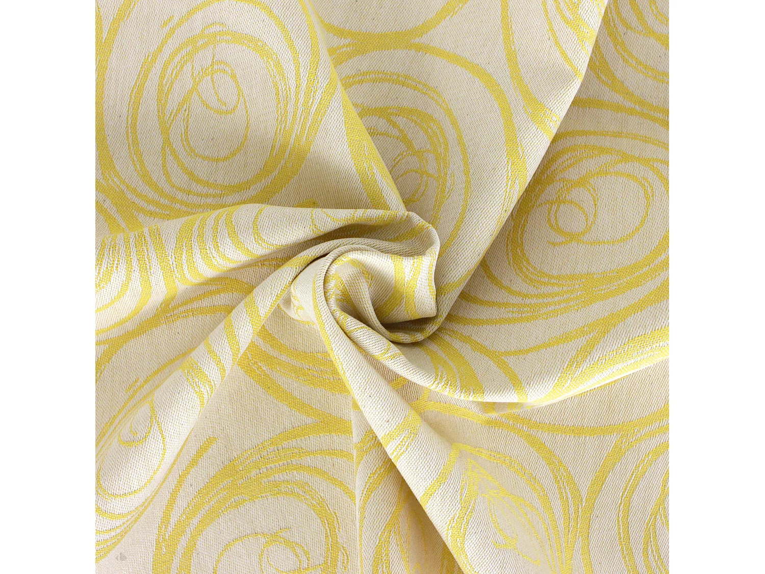 Chemin de table 45x150 cm Jacquard coton SPIRALE jaune citron