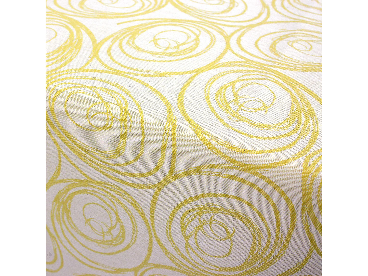 Chemin de table 45x150 cm Jacquard coton SPIRALE jaune citron