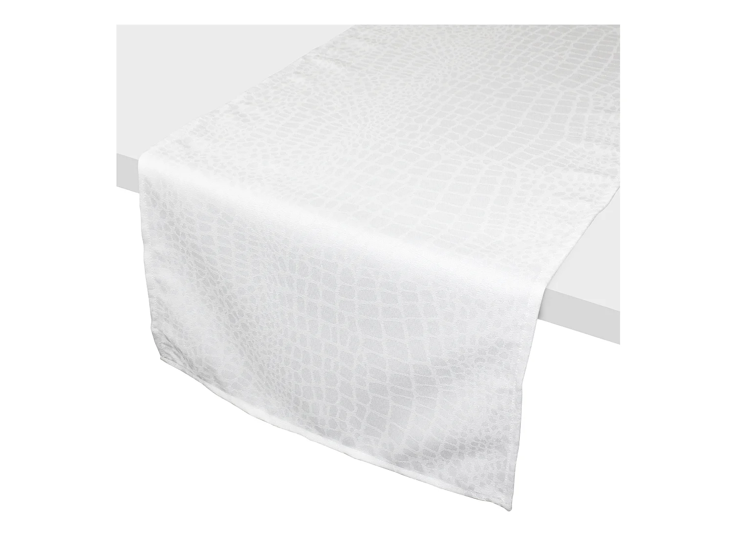 Chemin de table 45x150 cm Jacquard 100% polyester LOUNGE blanc