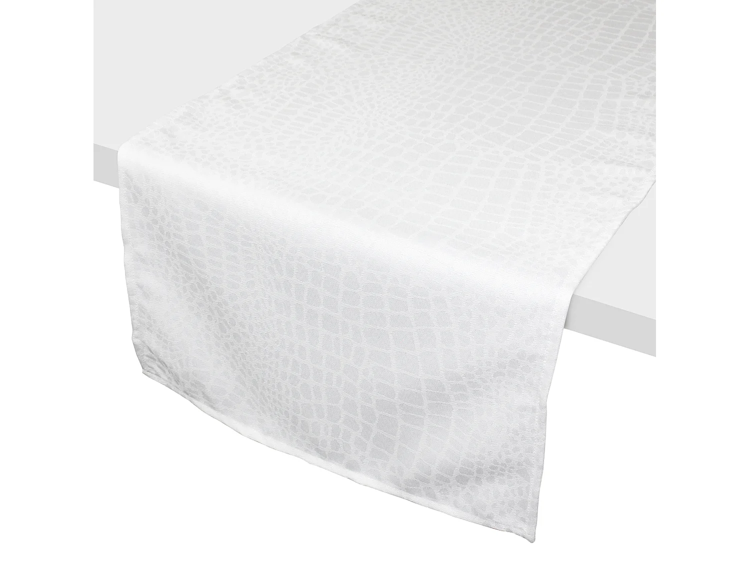 Chemin de table 45x150 cm Jacquard 100% polyester LOUNGE blanc