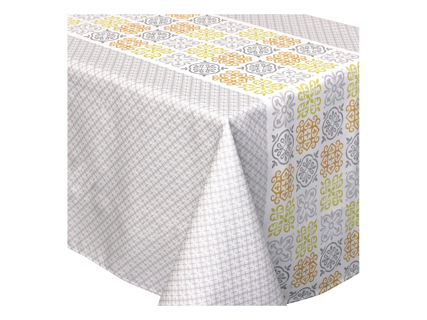 Nappe carrée 170x170 cm imprimée 100% polyester CARO géométrique gris