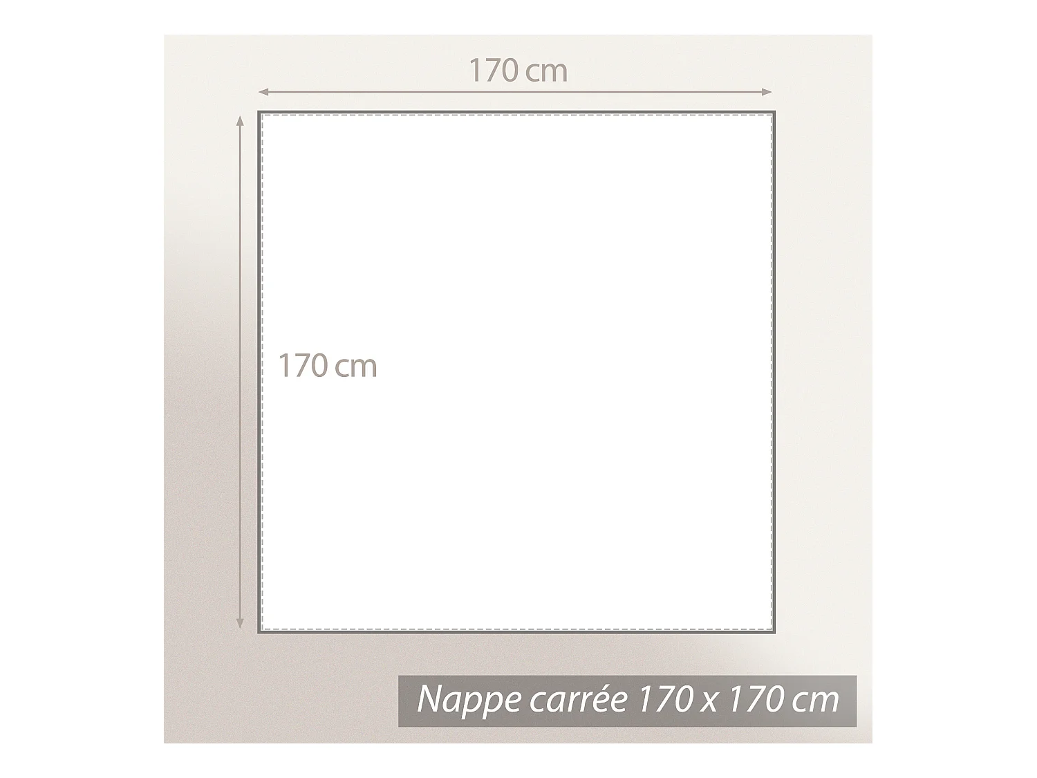 Nappe carrée 170x170 cm imprimée 100% polyester CARO géométrique gris