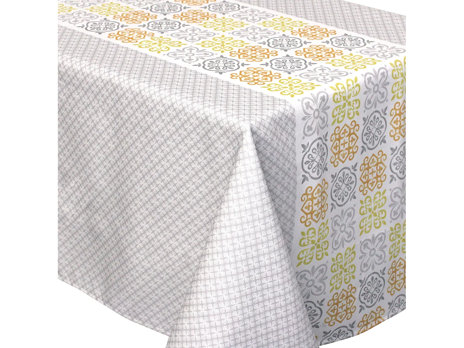 Nappe carrée 170x170 cm imprimée 100% polyester CARO géométrique gris
