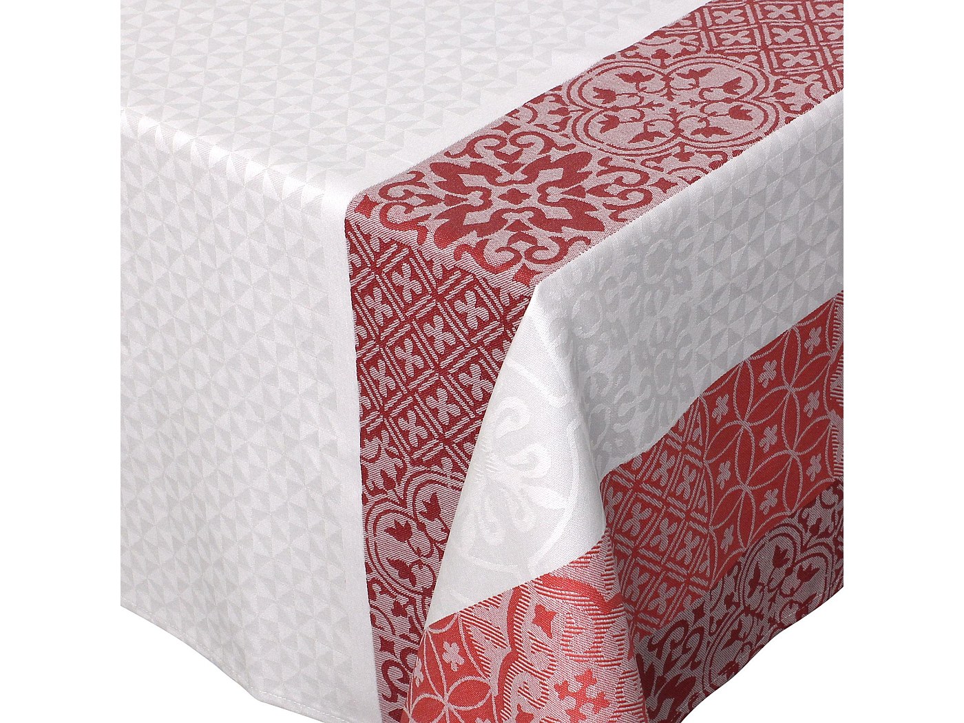 Grande Nappe Carrée NYDEL "Les Festives" - 170x170 Cm En Coton Jacquard - Rayures Multicolores