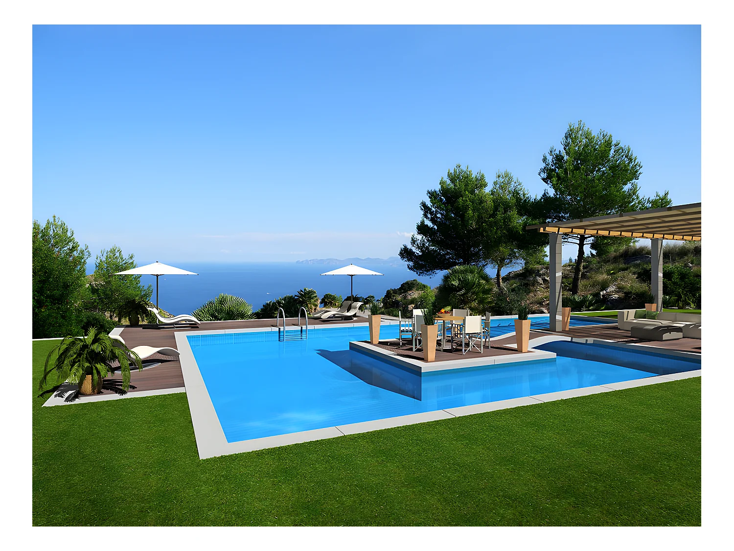 Gazon synthétique "VERDI 3" - 1 x 3 m x H 30 mm - Vert (3 couleurs)