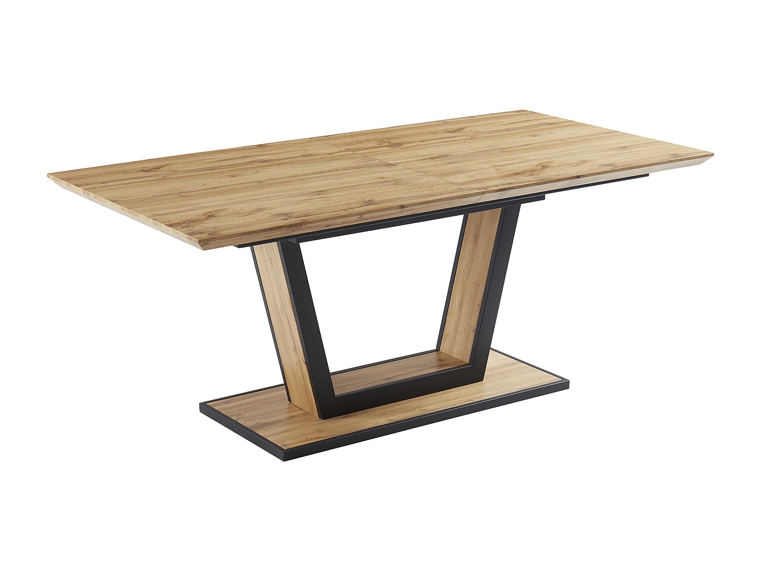 Esstisch ausziehbar - 6 bis 10 Personen - MDF & Metall - Holzfarben & Schwa günstig online kaufen