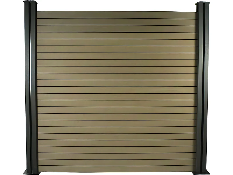 Kit Clôture 1.6 x 1.2m composite - Kit de fixation offert - Marron