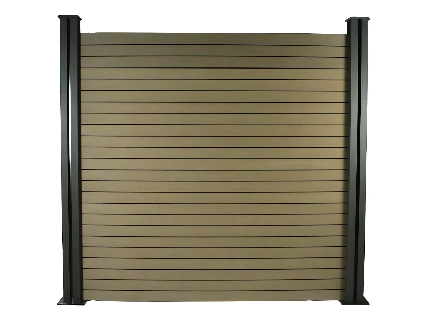 Kit Clôture 4.8 x 1.2 m composite - Kit de fixation offert - Marron