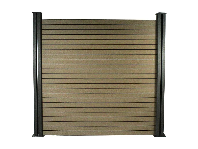 Kit Clôture 4.8 x 1.2 m composite - Kit de fixation offert - Marron