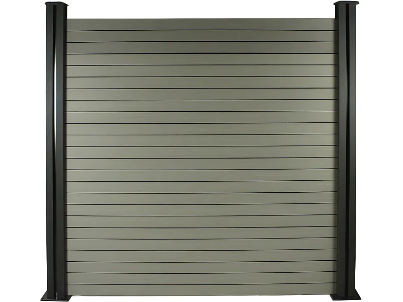 Kit de Cerca Composta Cinza 4,8 x 1,6m - Fácil de Instalar com Kit de Fixação Incluído