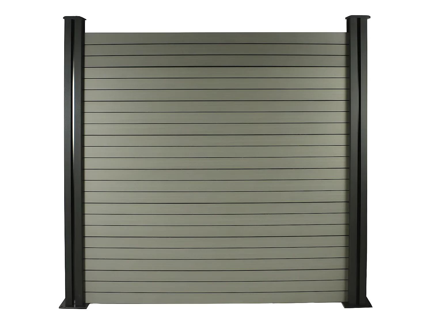 Kit Clôture 4.8 x 1.2 m composite - Kit de fixation offert - Gris