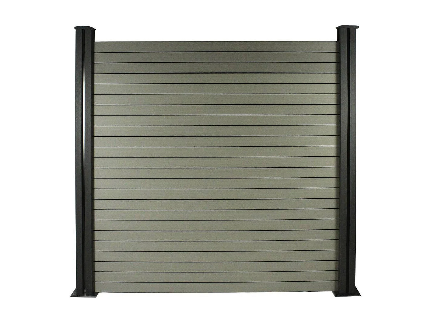 Kit Clôture 4.8 x 1.2 m composite - Kit de fixation offert - Gris