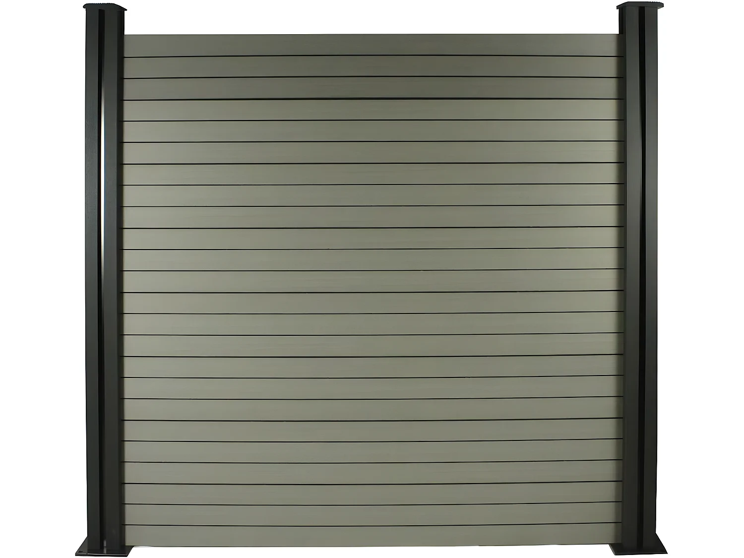 Kit Clôture 4.8 x 1.2 m composite - Kit de fixation offert - Gris