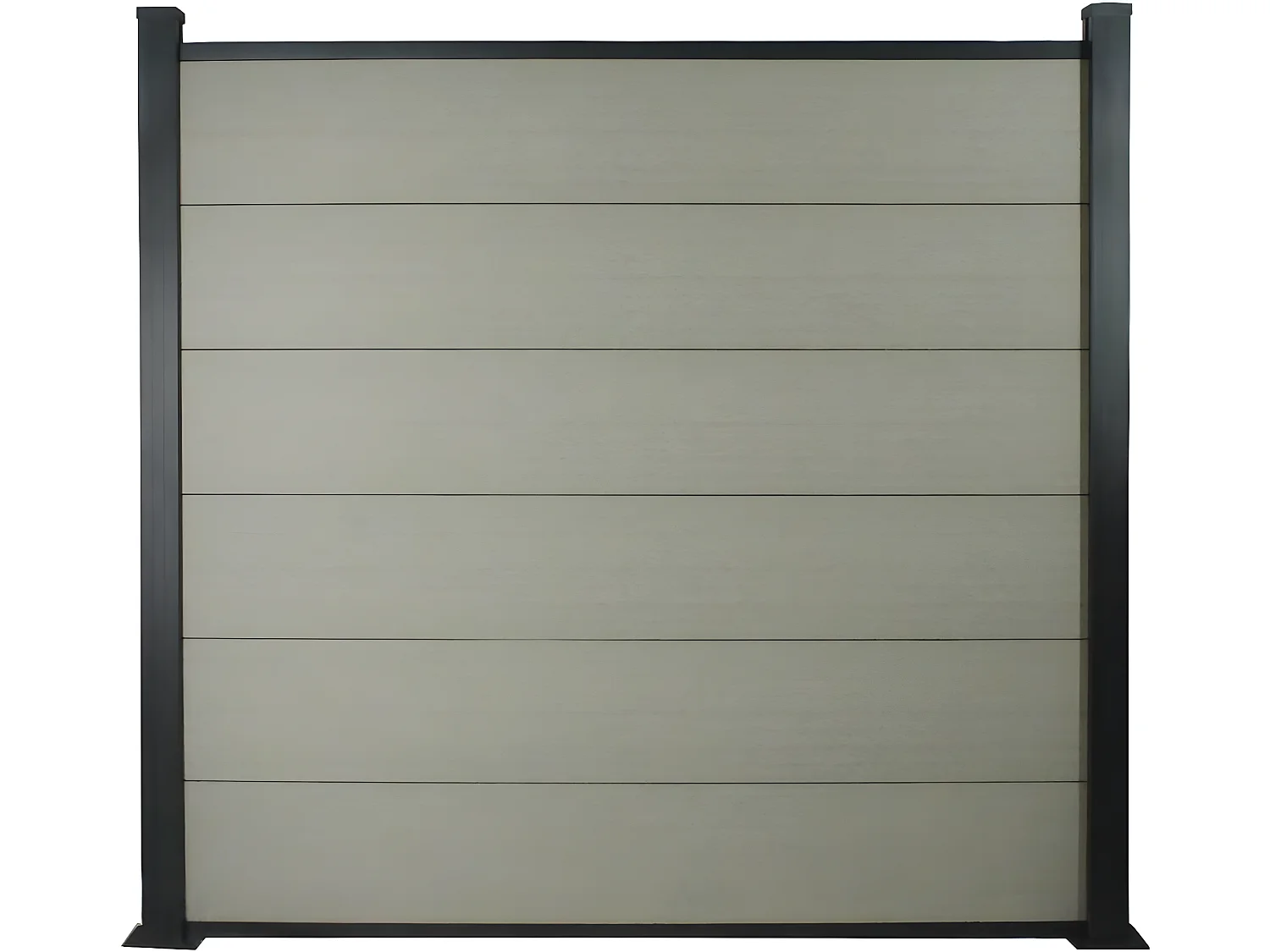 Set van 6 composiet schuttingplanken voor de tuin - Grijs