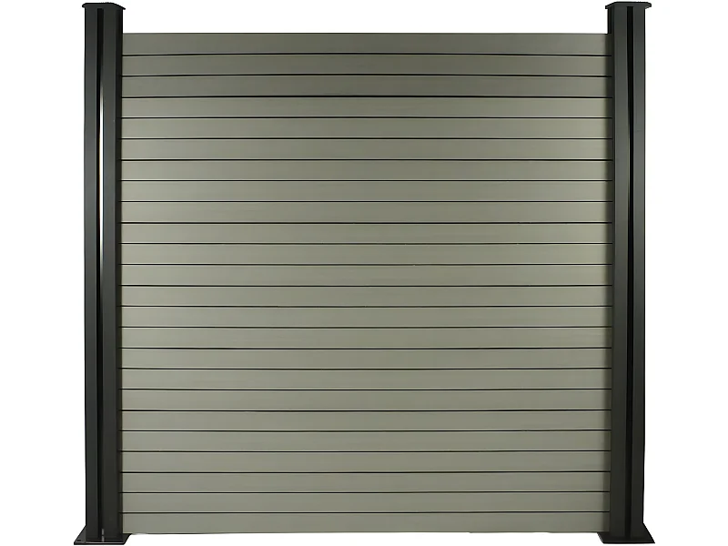 Lot de 6 lames composite de clôture - L160 cm x l25.8cm x ép. 2cm - Gris