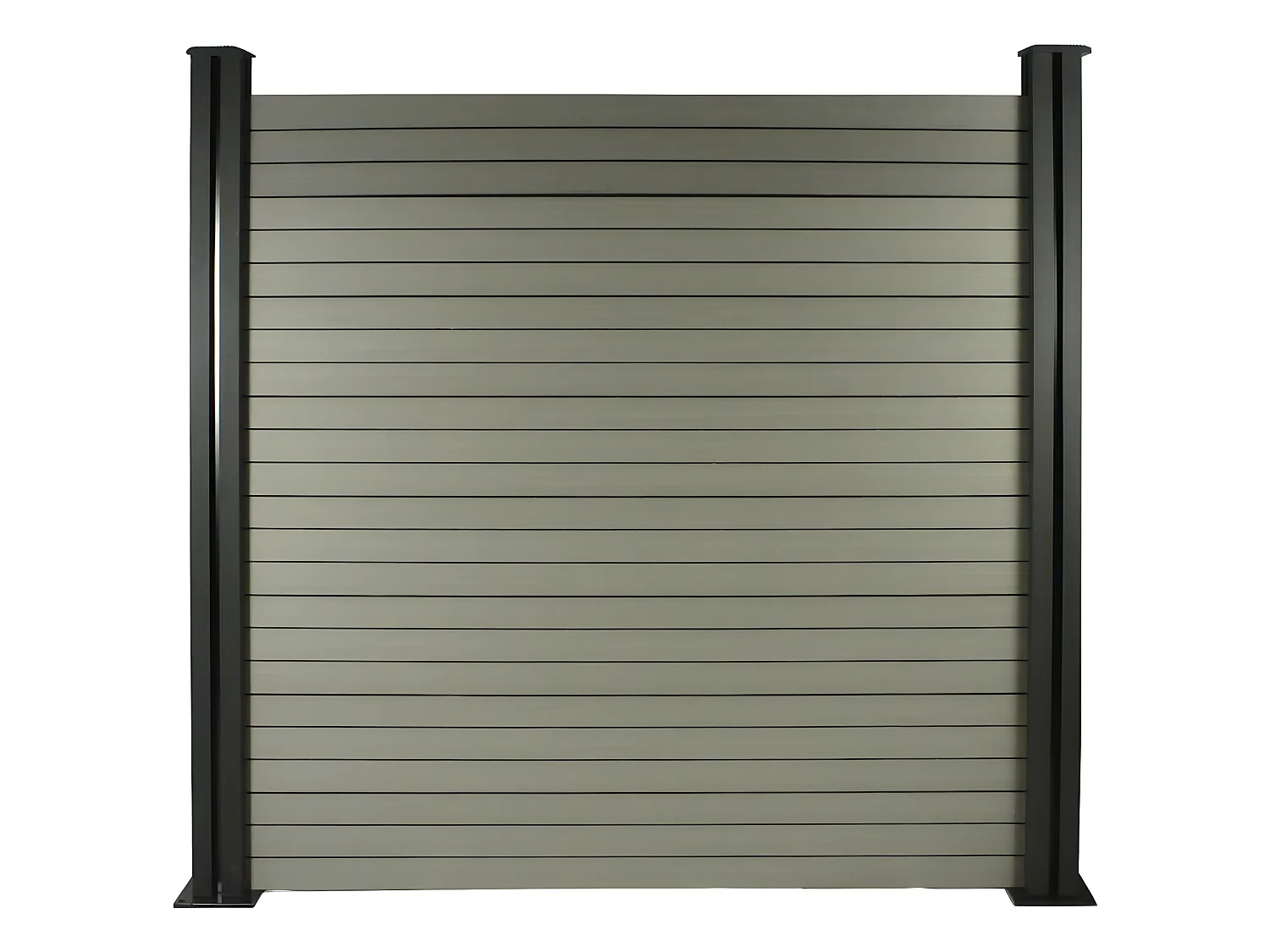 Lot de 6 lames composite de clôture - L160 cm x l25.8cm x ép. 2cm - Gris