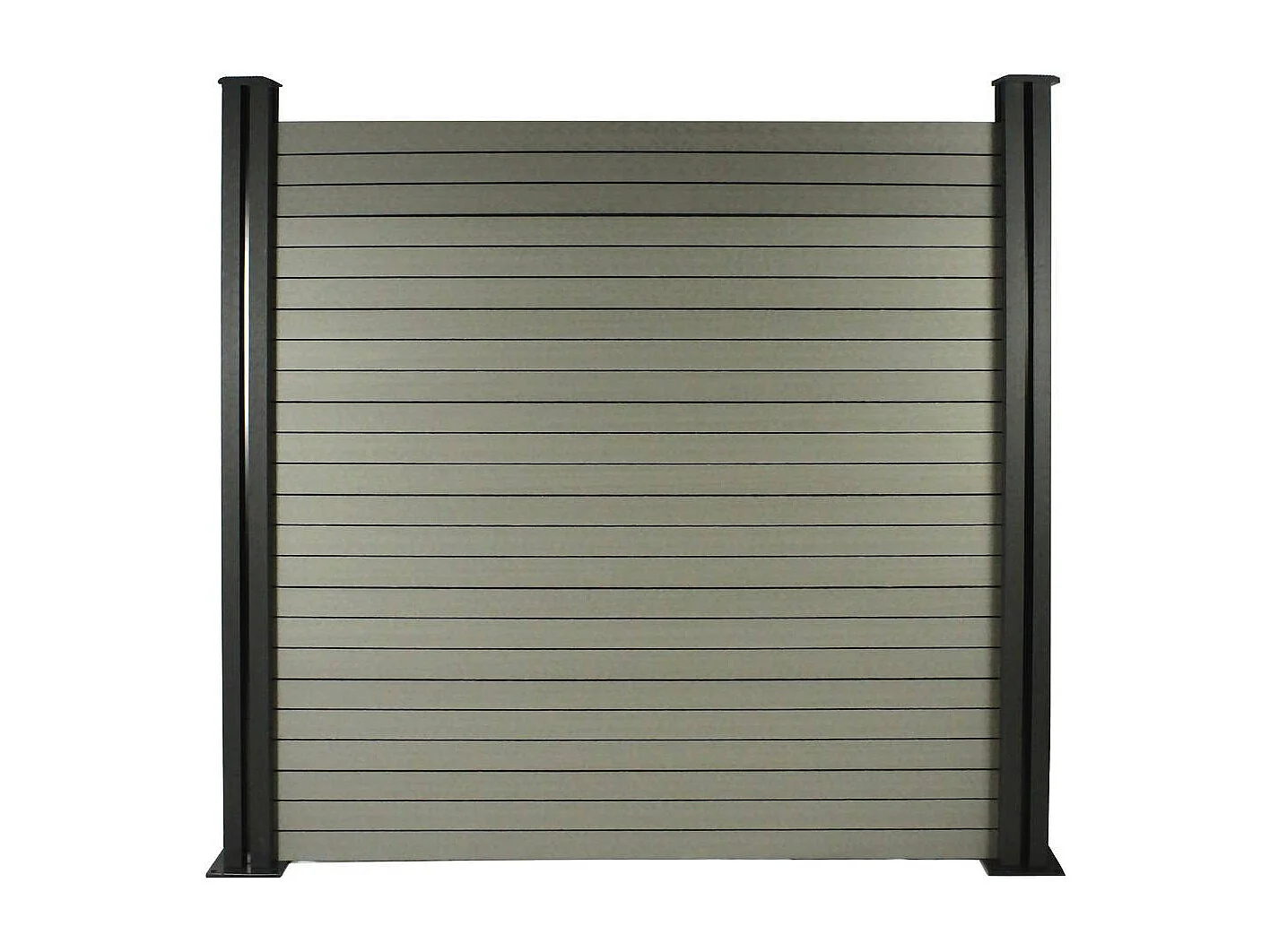 Set di 6 listelli per recinzione compositi + profilo di finitura composito - 1,60m - Grigio