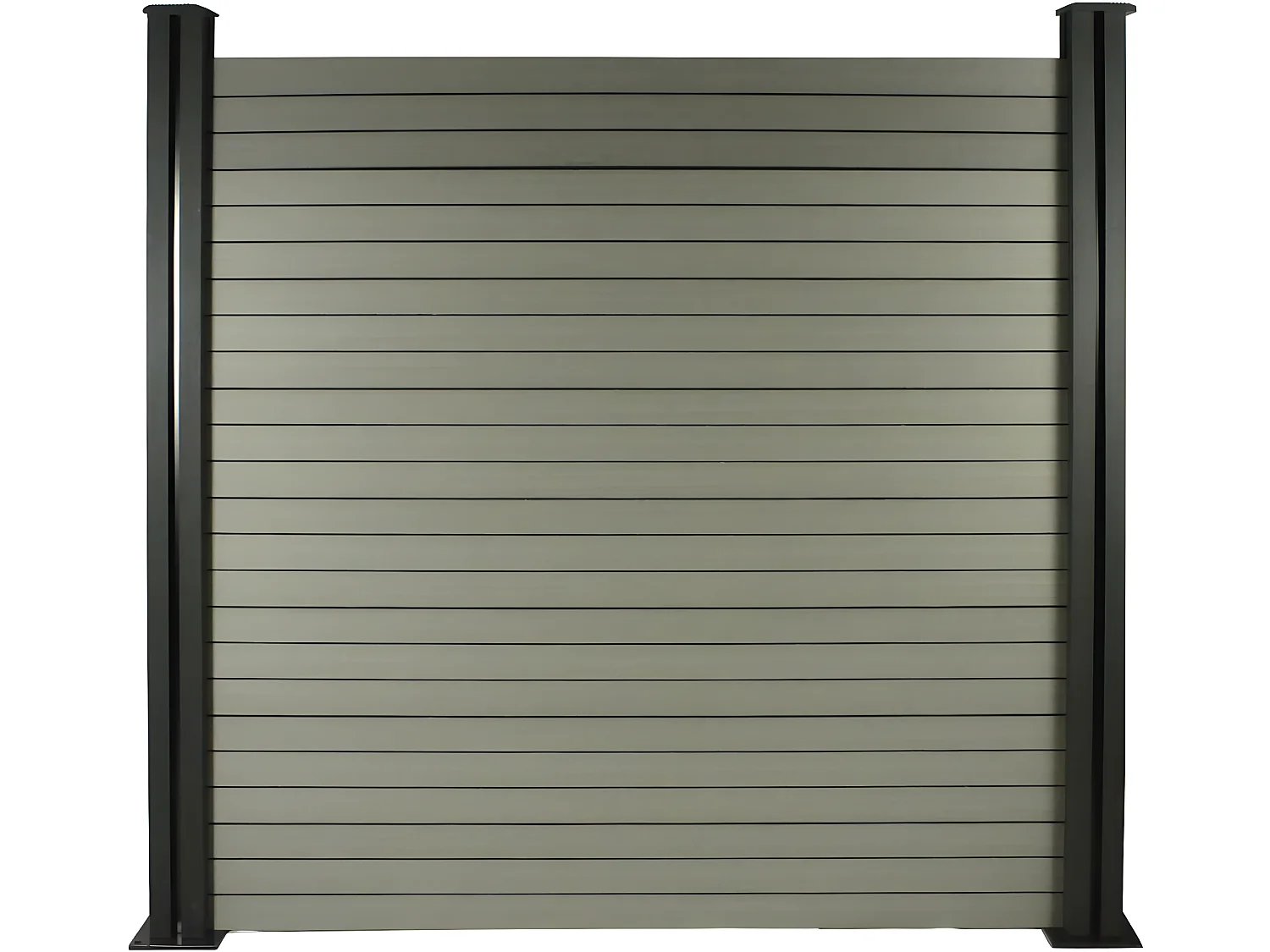 Lot de 6 lames composite de clôture - L160 cm x l25.8cm x ép. 2cm - Gris