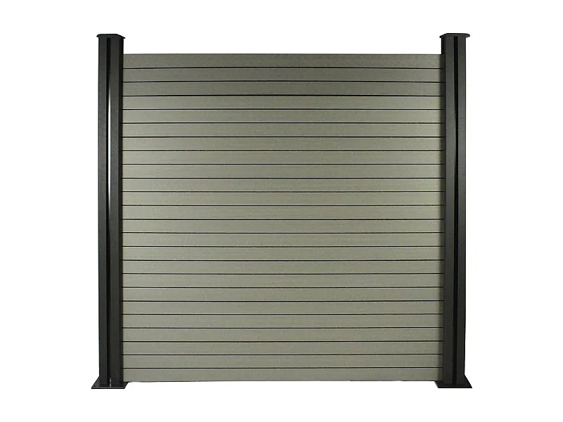 Set di 6 listelli per recinzione compositi + profilo di finitura composito - 1,60m - Grigio