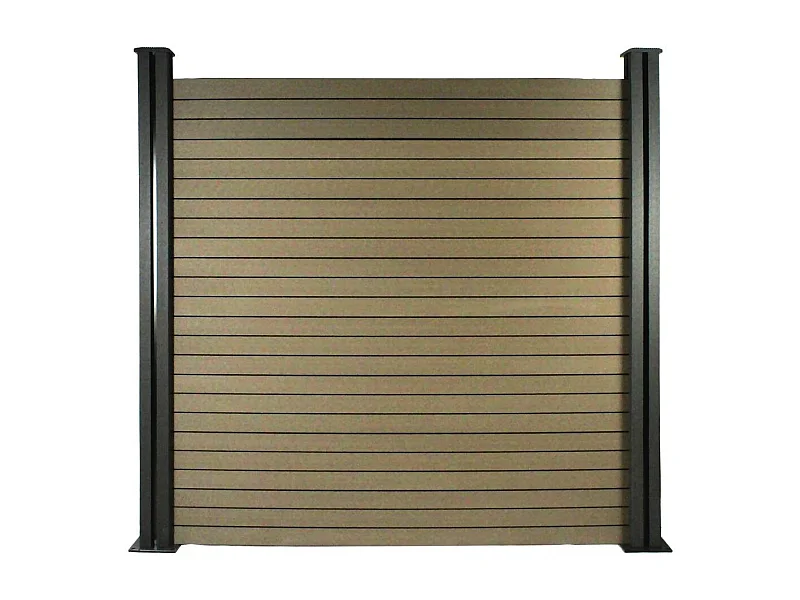 Set di 6 pannelli di recinzione in materiale composito - L160 cm x L25,8cm x 2cm di spessore - Terracotta