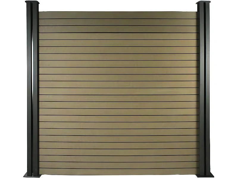 Zaunelement aus 6 Verbundplatten  - L 160 cm x B 25,8 cm x Dicke 2 cm - Terrakotta