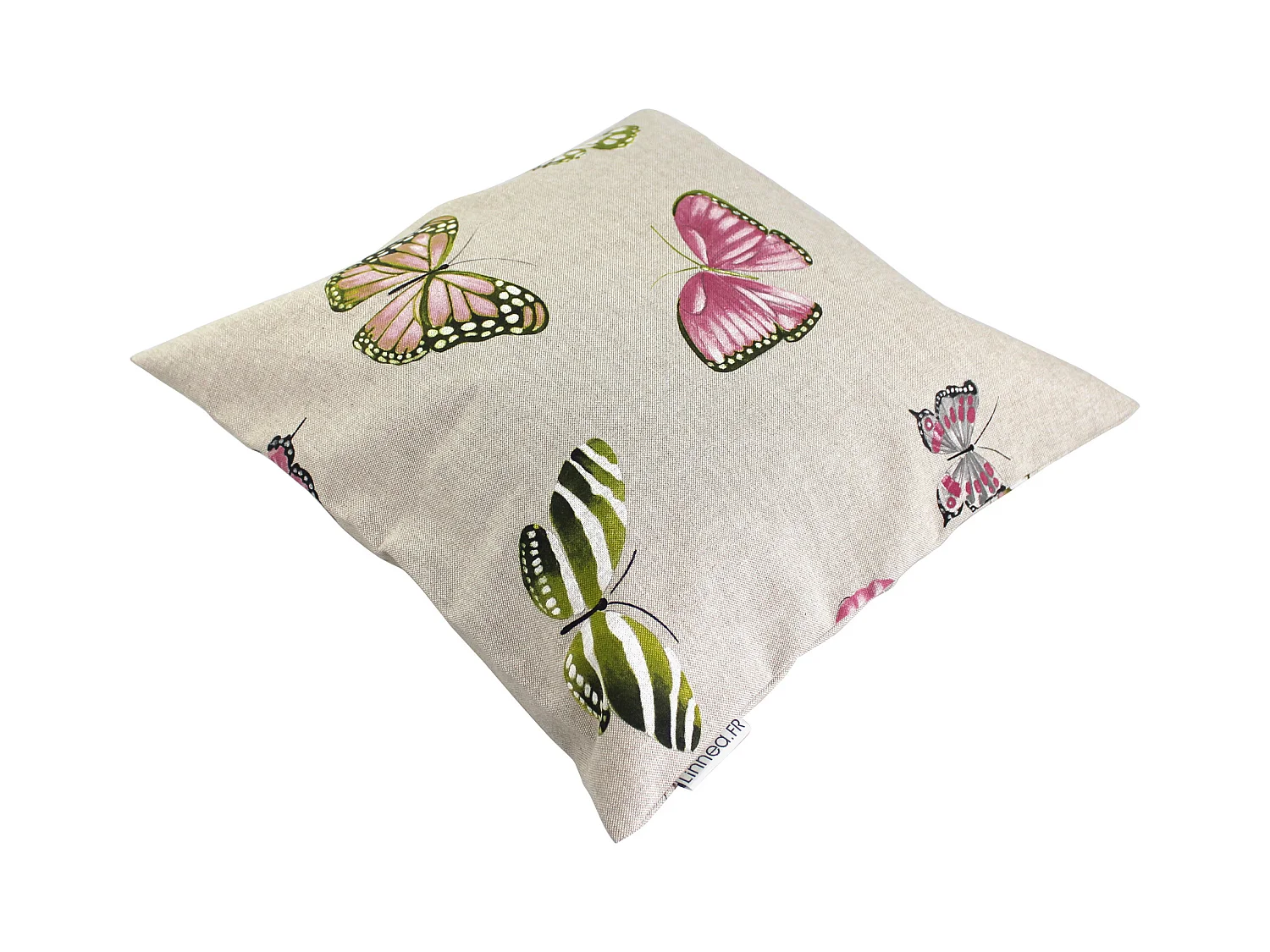 Housse de coussin 45x45 cm TERROSSA Papillons roses Polycoton