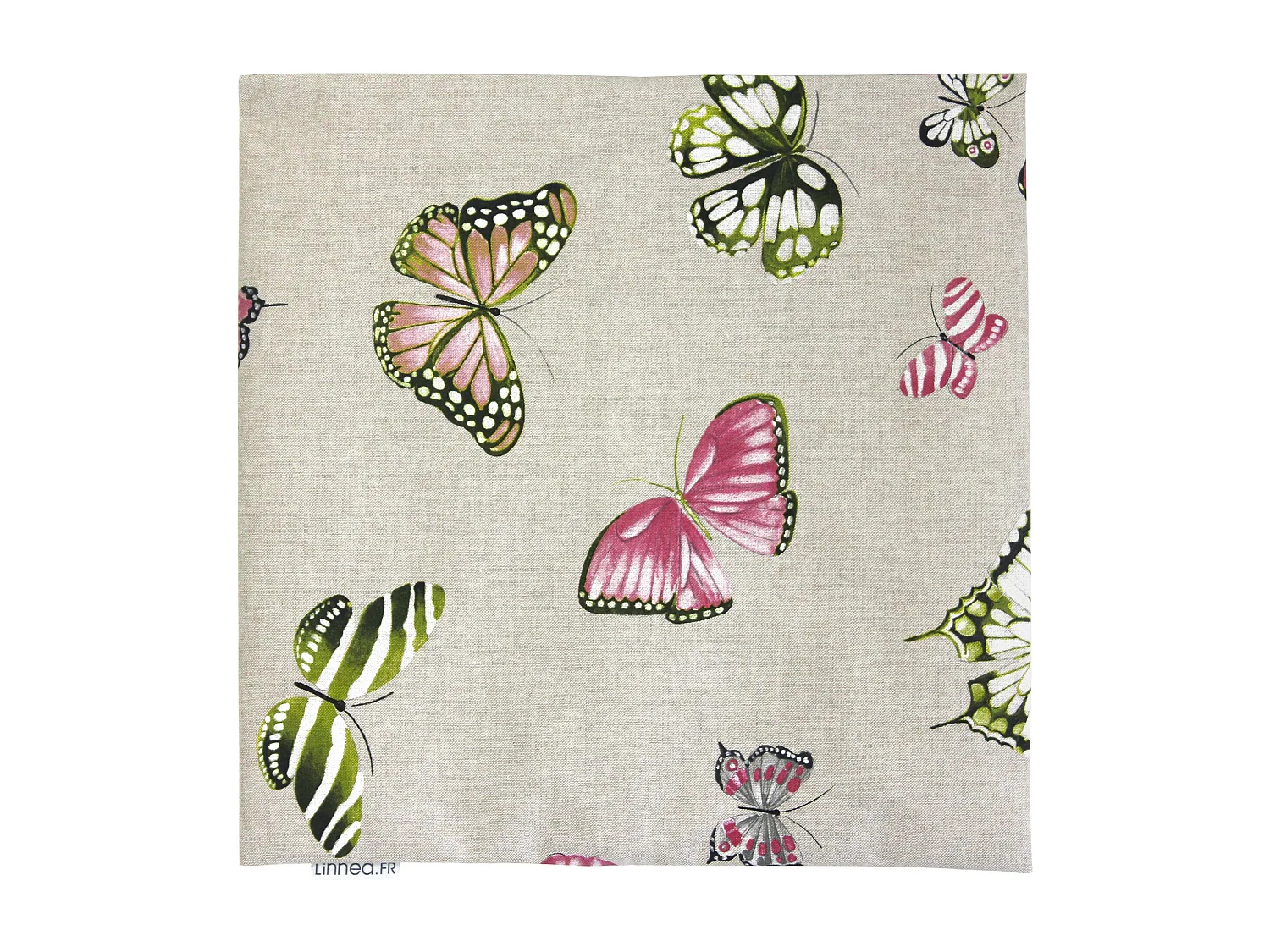 Housse de coussin 45x45 cm TERROSSA Papillons roses Polycoton