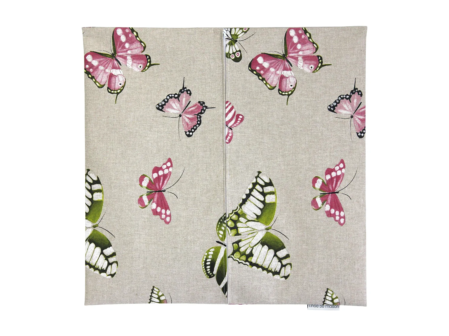 Housse de coussin 45x45 cm TERROSSA Papillons roses Polycoton