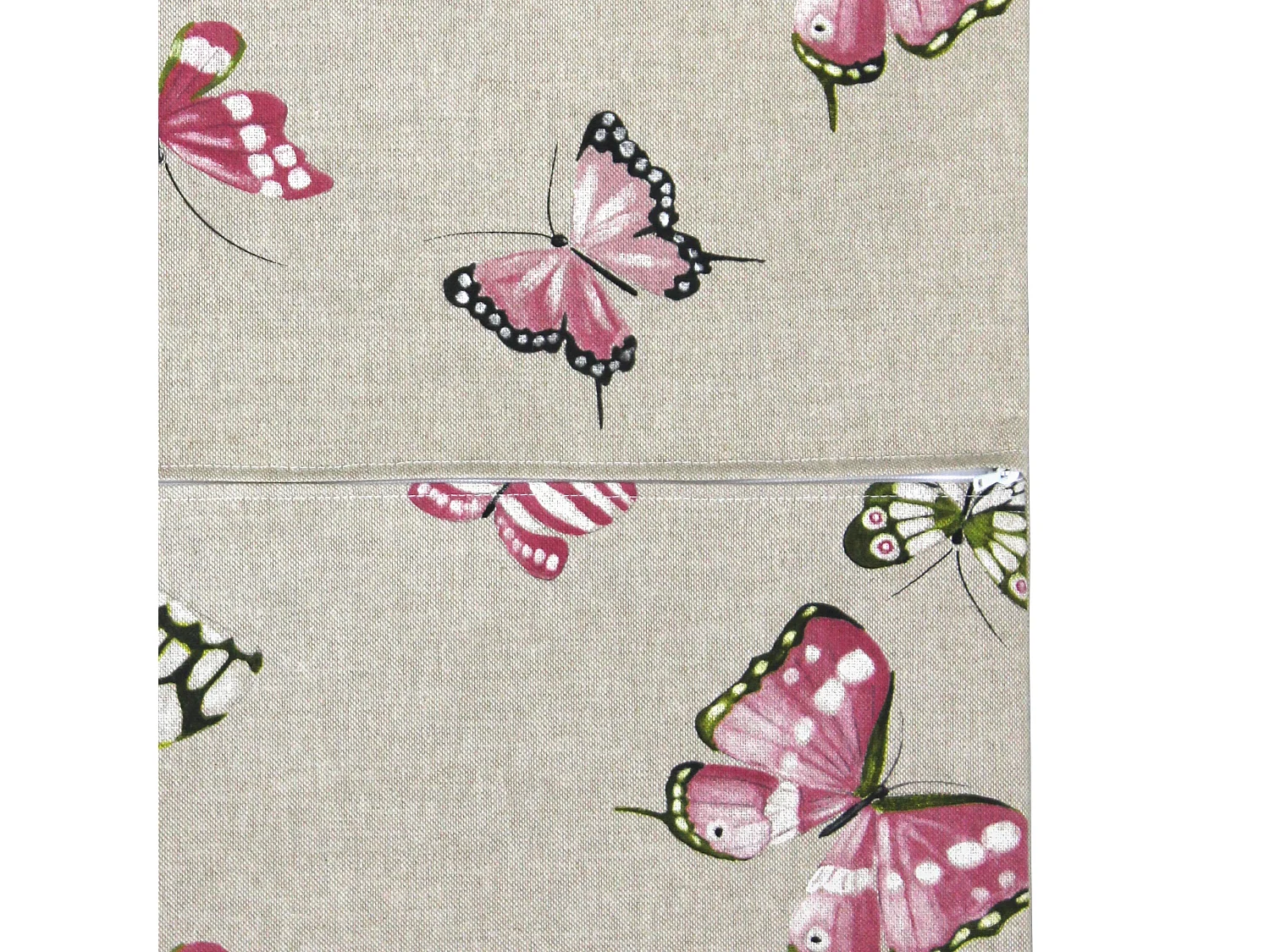 Housse de coussin 45x45 cm TERROSSA Papillons roses Polycoton