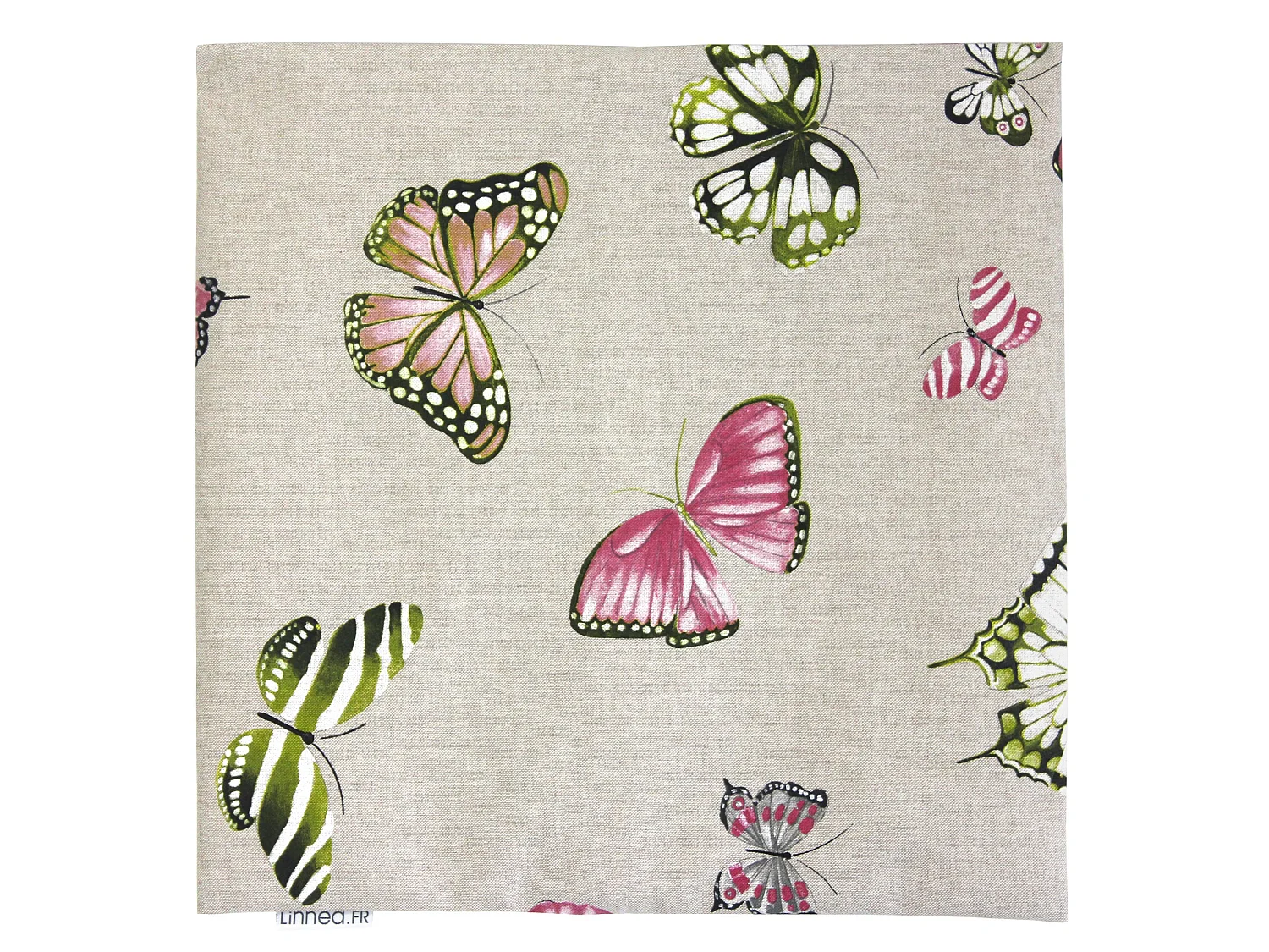 Housse de coussin 45x45 cm TERROSSA Papillons roses Polycoton